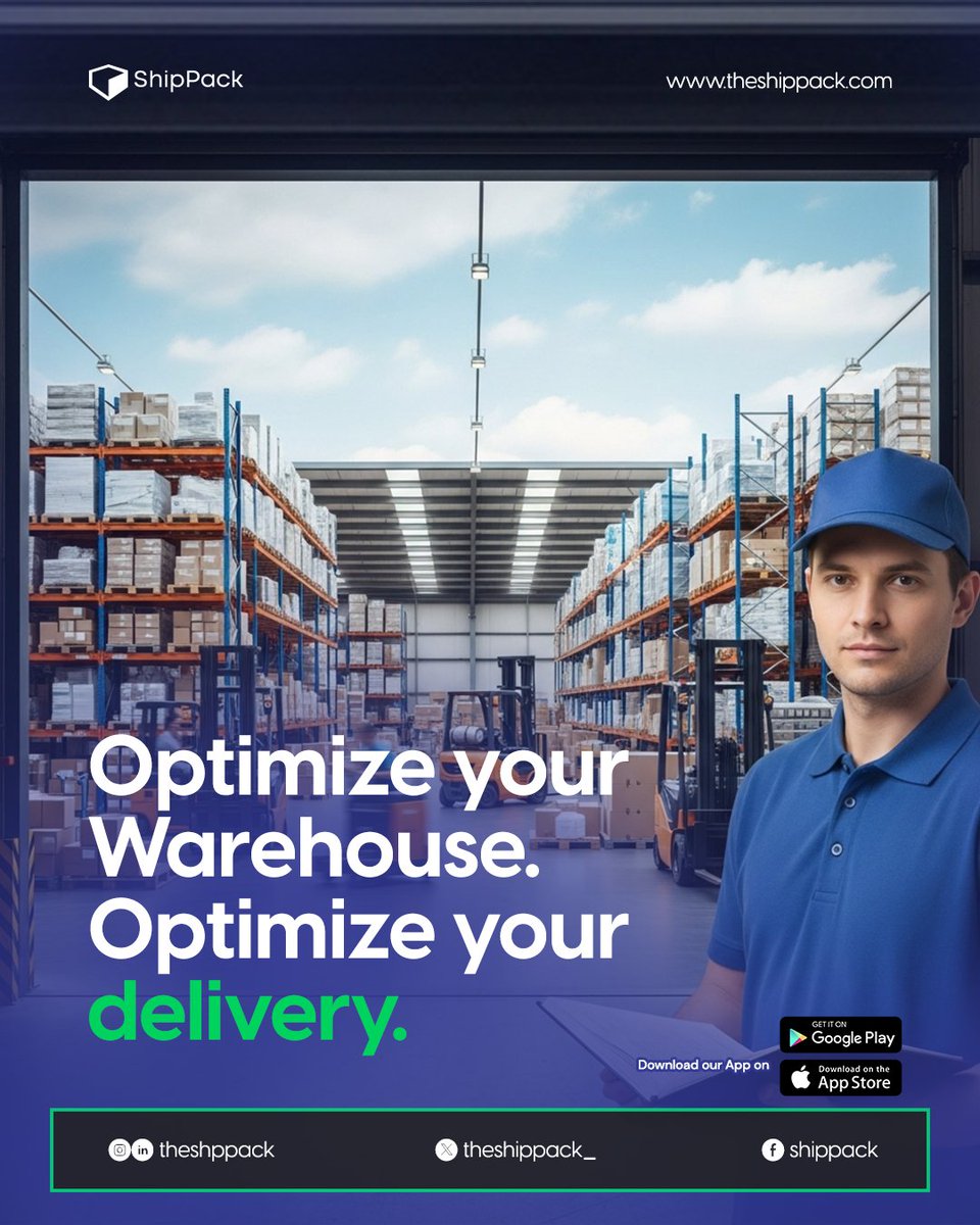 TheShipPack_'s tweet image. Efficiency is key to success in logistics. 

By optimizing every step, from your warehouse to delivery, you can all achieve greater results. 

#ShipPack #LogisticsOptimization #EfficiencyMatters #EmpowerDrivers #SustainableDelivery #LogisticsEcosystem #englot #Flotilla