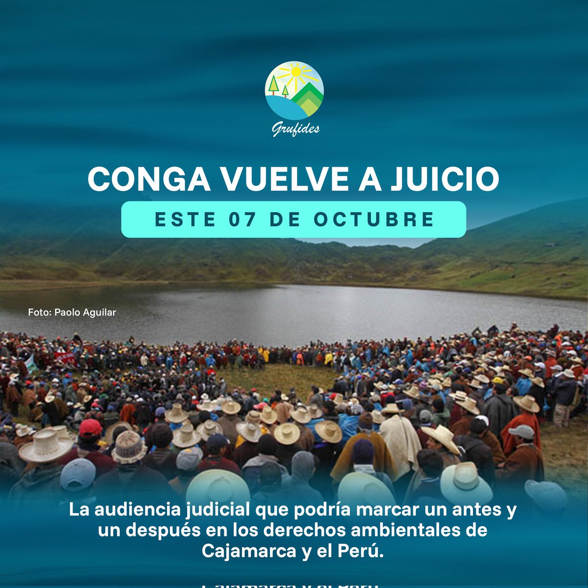 grufides's tweet photo. 🚨#Alerta 

¡Conga vuelve a juicio!

El próximo martes 07 de octubre se desarrollará una nueva audiencia judicial por la demanda de amparo interpuesta en el año 2012, contra el proyecto minero Conga. https://t.co/OtC4MIgntg