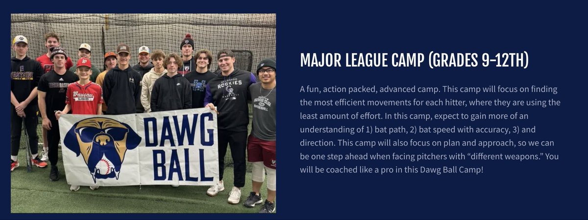 New this winter, more age appropriate camps, AND camps are limited to ONLY 10 participants! 

See below the descriptions for each camp! 

dawgballcamps.com to register!