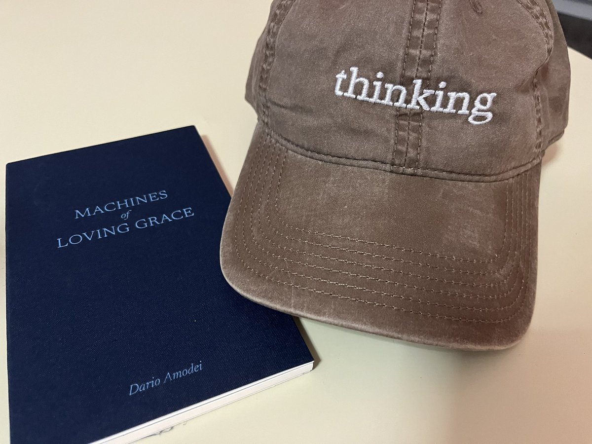 dinablachman's tweet photo. stopped by the @claudeai pop up at airmail to get my thinking cap on!!! https://t.co/QTzkmAvB3A