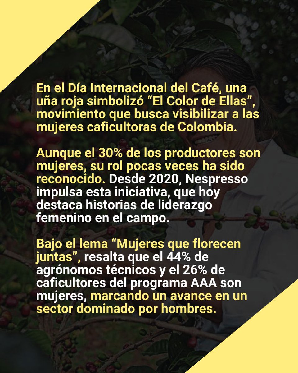 adnbarranquilla's tweet photo. Del cafetal a tu taza, hay miles de manos de mujeres trabajando duro ☕🌱. Hoy su historia brilla con fuerza gracias a “El Color de Ellas”, una iniciativa que les da el lugar que merecen. #CaféDeColombia #ElColorDeEllas #adnvida
📍Conoce más en https://t.co/lPSv1G2Qkf https://t.co/mPx75W2ZAB