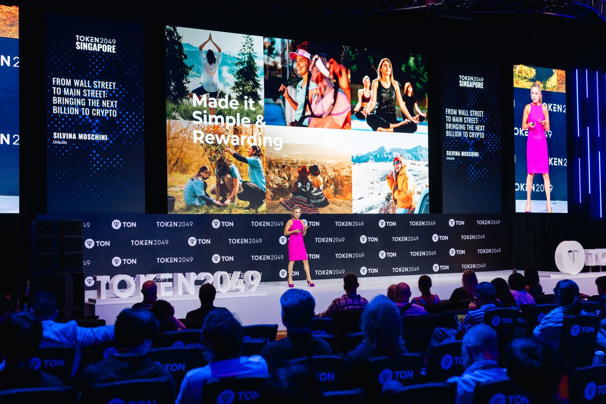 Day 2 at @token2049 Singapore🌍 Our Founder & CSO @Miss_Internet took the  stage with her keynote “From Wall Street to Main Street: Bringing the Next  Billion to Crypto.” She shared how the
