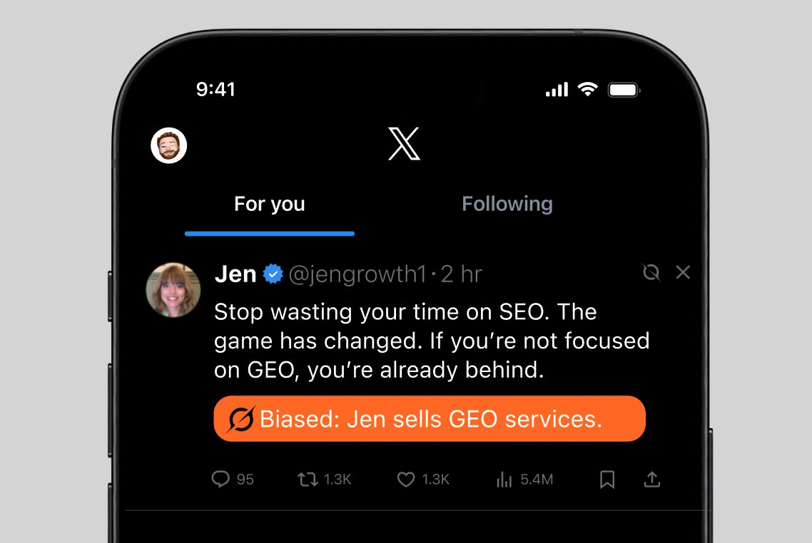 fineday_ai's tweet photo. 💡Bias alert on X posts with Grok

Don't believe everything you read - Grok reveals the true intent behind a user's post.

Like Community notes, but at scale, powered by Grok https://t.co/zROUvnJhvP