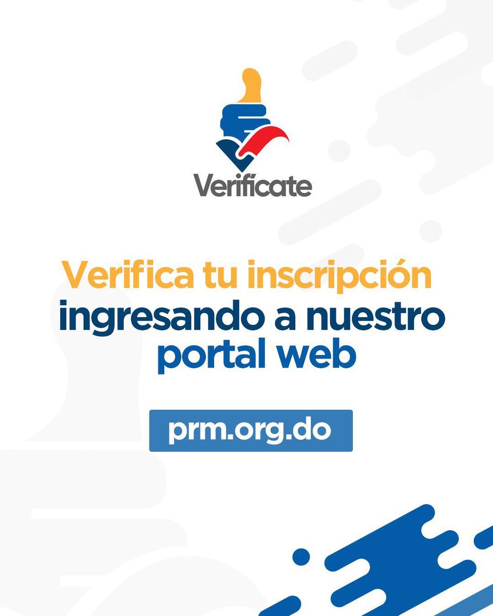 Dimos inicio al programa de verificación e inscripción de militantes con uso de IA; una plataforma que moderniza nuestro padrón, fortalece la transparencia y abre puertas a nuestra organización.  

🌐 Ingresa al prm.org.do, y ¡verifícate hoy!