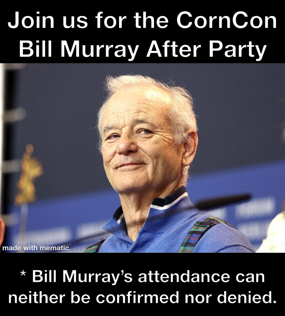 The best way to wrap up the best Midwest cybersecurity conference is to attend the Bill Murray After Party! Register for CornCon at corncon.net. #corncon #cybersecurity #afterparty #Davenport