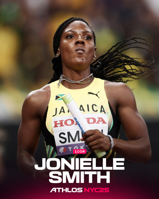 athlos's tweet photo. Jamaica’s very own @Antohopie is making her way to NYC on 10.10!

Fresh off a World Championships medal, Jonielle is looking to add a Tiffany Crown to her collection ✨ https://t.co/qzA6LIq3ov