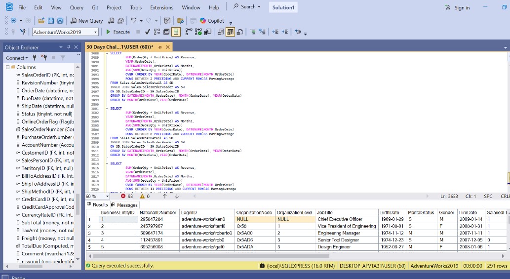 Rofeeah_Tijani's tweet image. 🚀 Day 28 of my #30DaysSQLChallenge – Analytics SQL: Time Series Analysis
Time series analysis isn’t just for data science tools like Python or R — you can do a lot directly in SQL! I’ve practiced different SQL techniques that help uncover trends and insights over time.