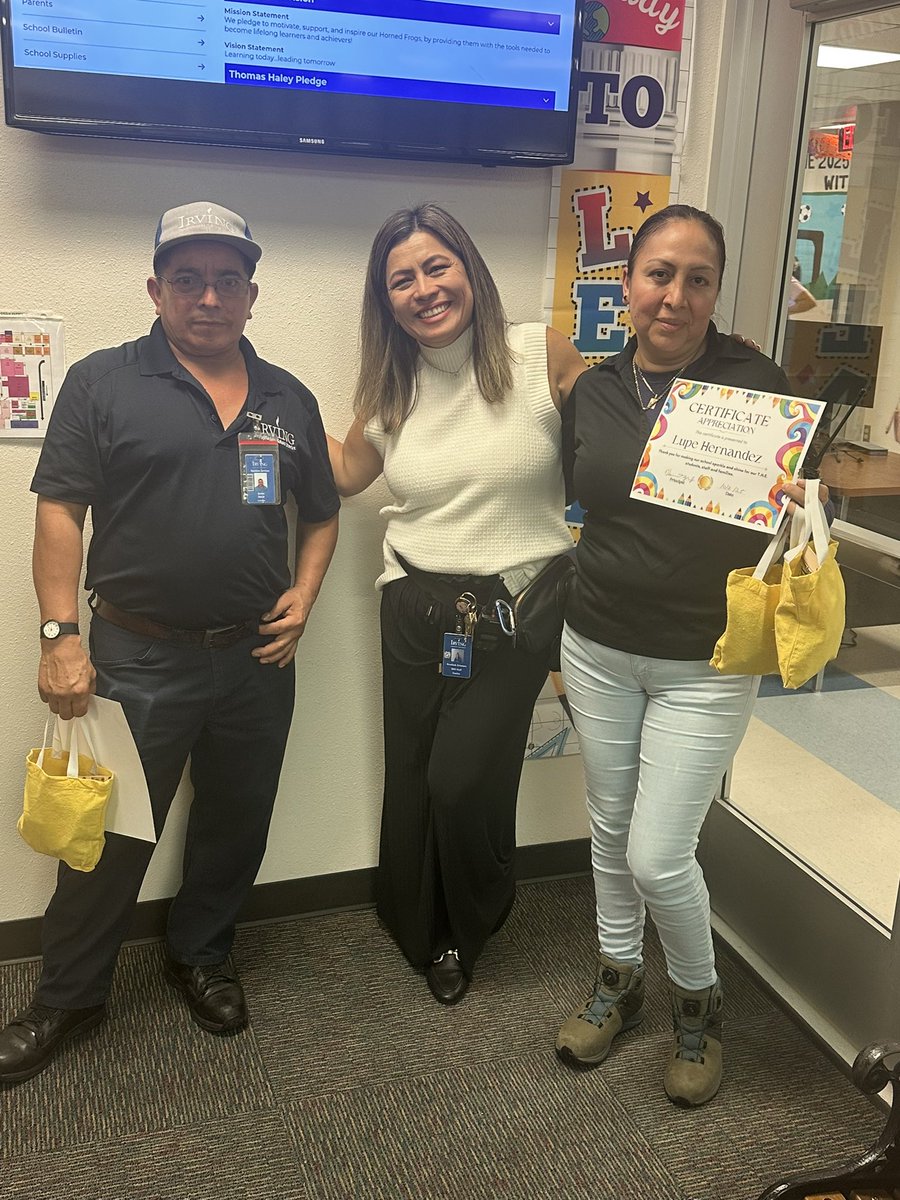 Happy National Custodian Day to two of the best! 💙 We are so blessed to have Mrs. Lupe and Mr.  Santos on our team. Thank you for all that you do! <a href="/HaleyHornFrogs/">Thomas Haley ES</a>