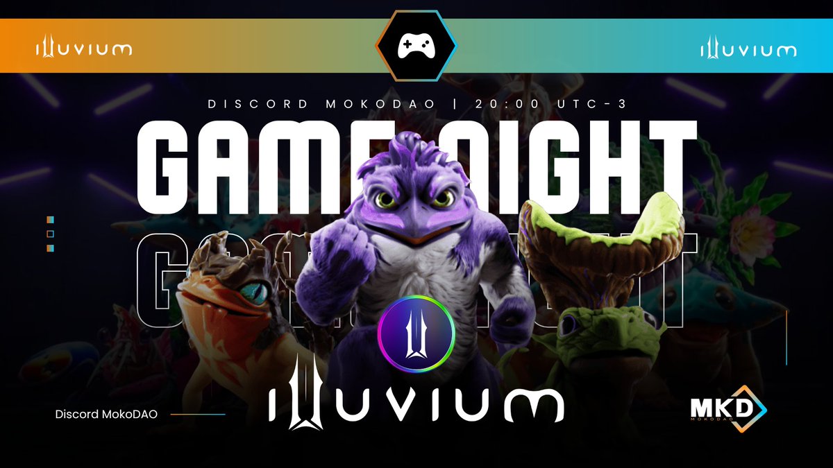 🎮 <a href="/illuviumio/">Illuvium</a> TODAY GAME NIGHT

Today, our GN are powered by <a href="/illuviumio/">Illuvium</a> and we’re jumping into into Illuvium Arena, the auto-battler mode⚔️

Join our Discord and play with us!

💰 $100 in raffle rewards
📅 Today at 8 PM (UTC-3) 🇧🇷
📍 discord.gg/mokodaogg
