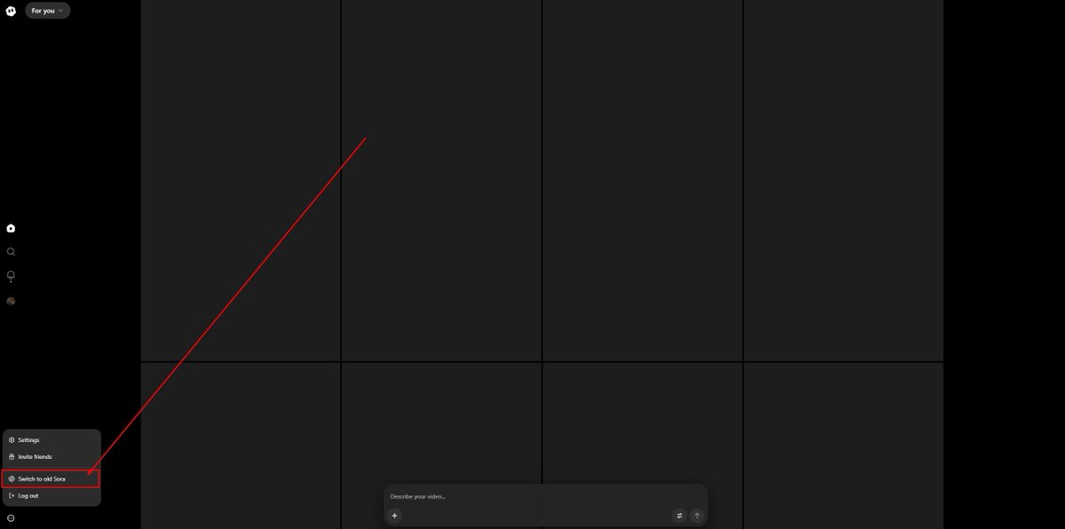 Mahdinchina's tweet photo. 🚨 Guide: How to Remove the Watermark in Sora 2🚨
Step 1
➡️ Go to the web version of Sora
➡️ Click on “Switch to Old Sora”
#SORA2 #AI #REMOVEWATERMARK