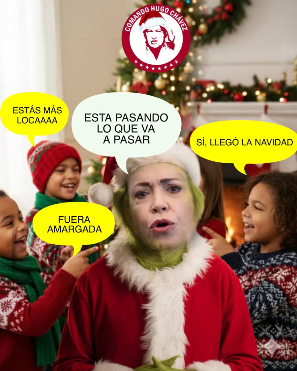 _ColosalRed_'s tweet photo. 🗣️LA GRINCH AMARGADA DE MARÍA MACHADO NI A LOS NIÑOS ENGAÑA, ELLA SE QUEDÓ PEGADA CON SU DISCURSO AGORERO COMO DISCO RAYAO, Y QUE  SE PREPARE PORQUE AQUÍ LO QUE VIENE SON FESTIVIDADES DECEMBRINAS, GAITAS, LUCES, PESEBRE, COMIDA Y BEBIDA NAVIDEÑA.✨🎄✨

#PreparenLaMesa
#CHCh https://t.co/J3Jw8yZ3cJ