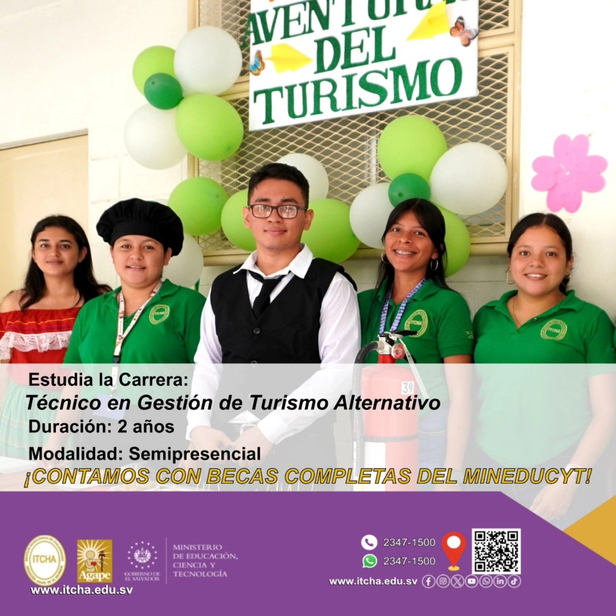 #ITCHA_Inscripción_01_2026 | Inscripción Abierta para el ciclo 01-2026 📚 🔊¡BECAS COMPLETAS del MINEDUCYT! 🔊 📝Inscripción abierta para el ciclo 01-2026
Estudia: Técnico en Gestión de Turismo Alternativo 🧳 🗺️ 📷 🎒 
📞 2347-1500 | 📱Whatsapp 2347-1500  

#itcha #SúmatealaU