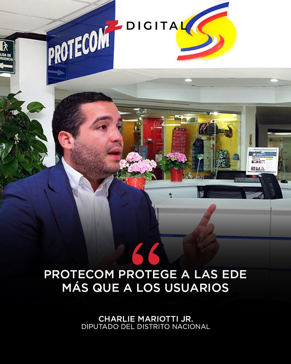 z101digital's tweet photo. 🗣 “Protecom protege a las EDE más que a los usuarios”, denuncia el diputado Charlie Mariotti 

Conoce todos los detalles en: https://t.co/y0Fk6amKmE

#ZDigital #Z101 #Noticias #ZFrases #Nacional #EDE #Protecom https://t.co/NlroVKDowq