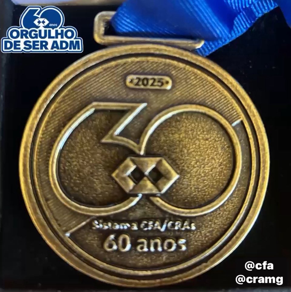 Ramonprofessor's tweet photo. A entrega da Medalha dos 60 Anos da Administração no Brasil é uma honraria concedida pelo Sistema CFA/CRAs para celebrar as 6 décadas da regulamentação da profissão no país, homenageando profissionais e personalidades que se destacaram pela valorização da área de gestão no Brasil https://t.co/dZOWN3eSqg
