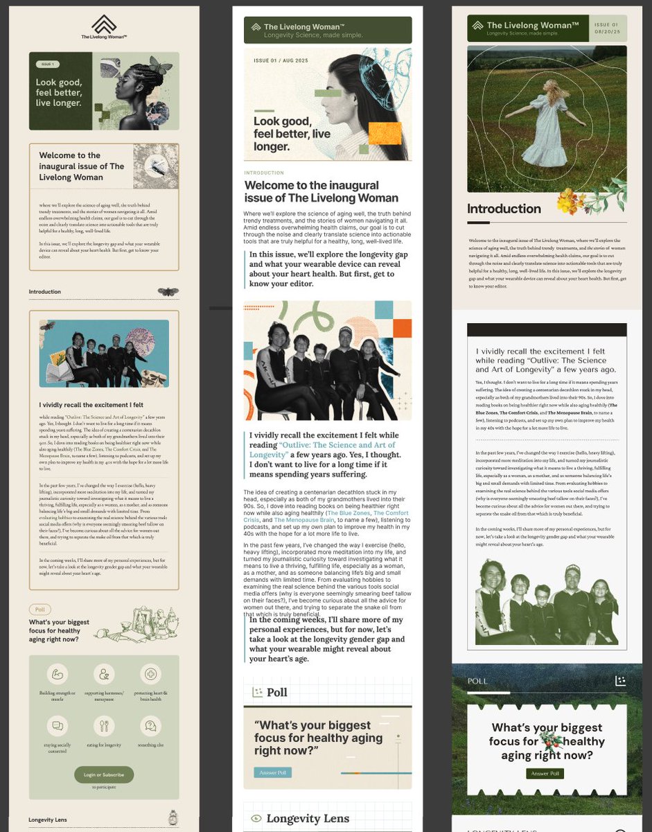 Which of these newsletter templates do you like? 1, 2, or 3?  
The client chose number 2 and we built it on <a href="/beehiiv/">beehiiv 🐝</a>.
