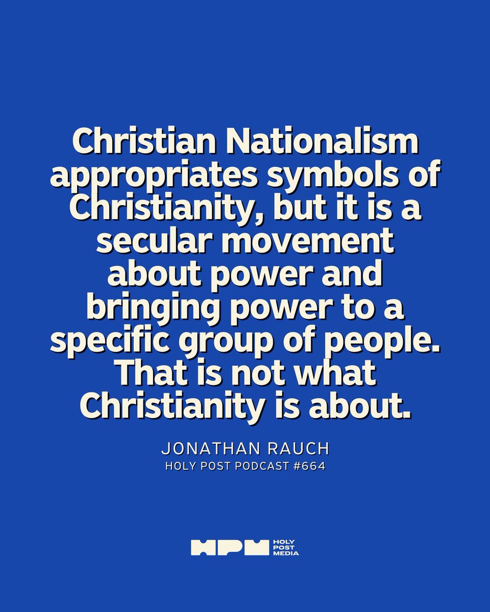 HolyPost_Media's tweet image. "There's a big problem with Christian Nationalism, and that's that it's not Christian. Christian Nationalism appropriates symbols of Christianity, but it is a secular movement about power and bringing power to a specific group of people. That is not what Christianity is about."…