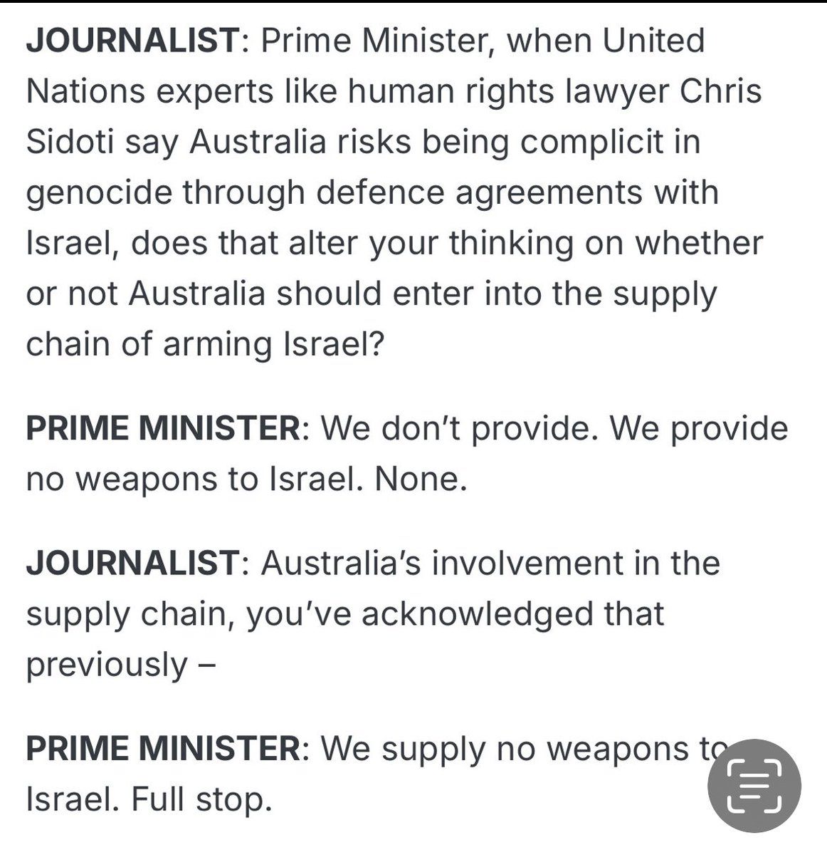 Clearly the PM is not being adequately briefed by his advisors as to what is now on the public record. 

<a href="/AlboMP/">Anthony Albanese</a>