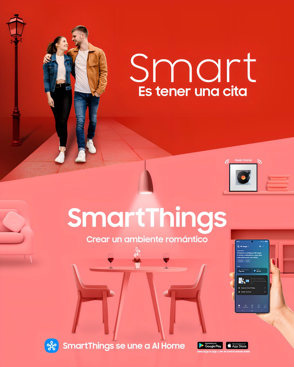 samsungmobilemx's tweet image. Smart es tener una cita, pero SmartThings es crear el ambiente perfecto con solo un click.  ​

#Samsung #SmartThings