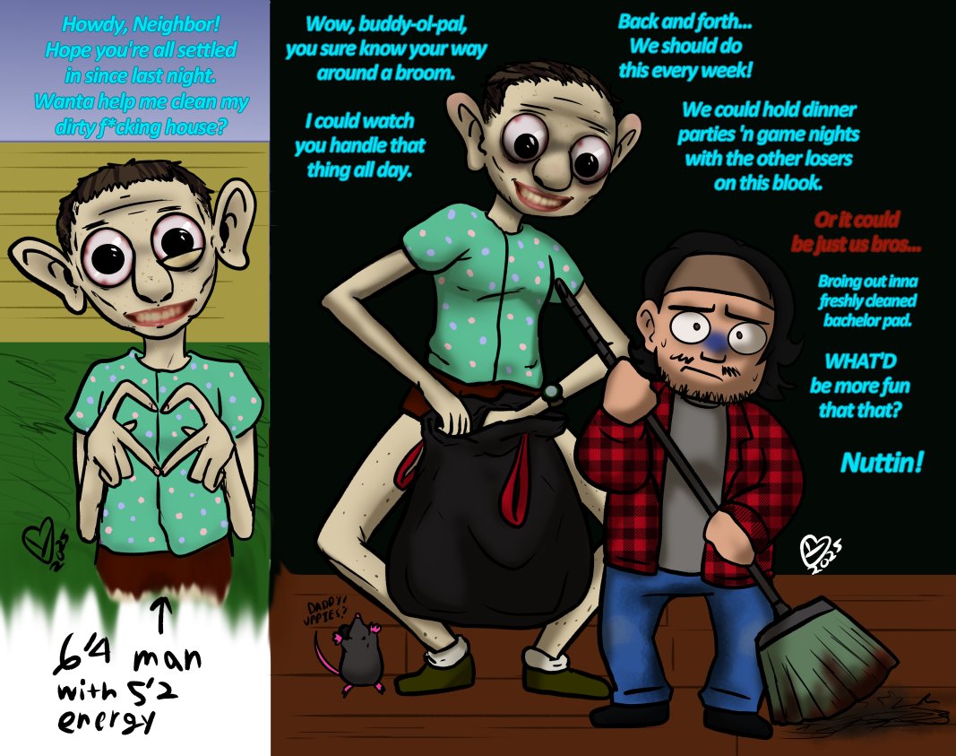 Ynnep48's tweet photo. Theo getting his Temu Markiplier neighbor to help out. (Still learning to draw Theo by nice to me). #discussionoverdinner https://t.co/BtPhRYsM26