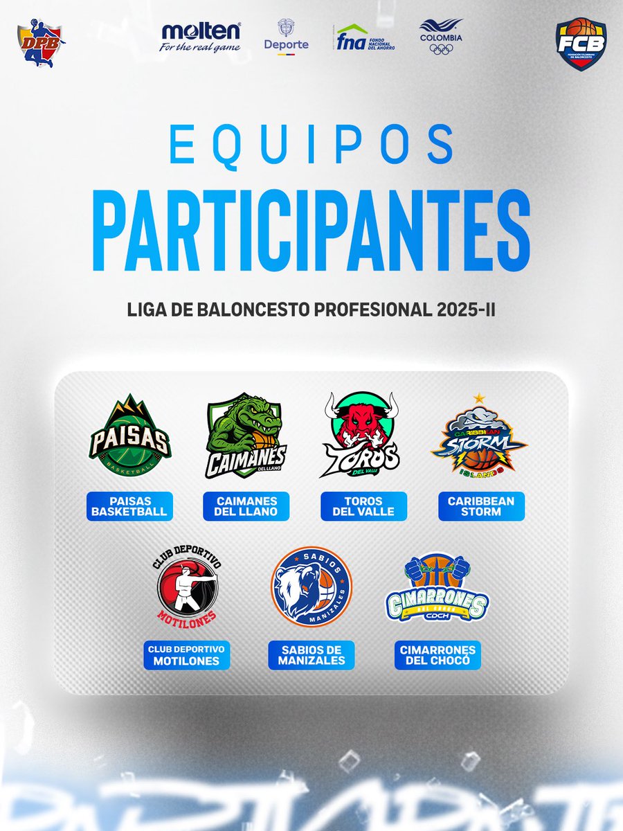 ¡EQUIPOS CONFIRMADOS! 🔥💣

#BaloncestoDeColombia🇨🇴