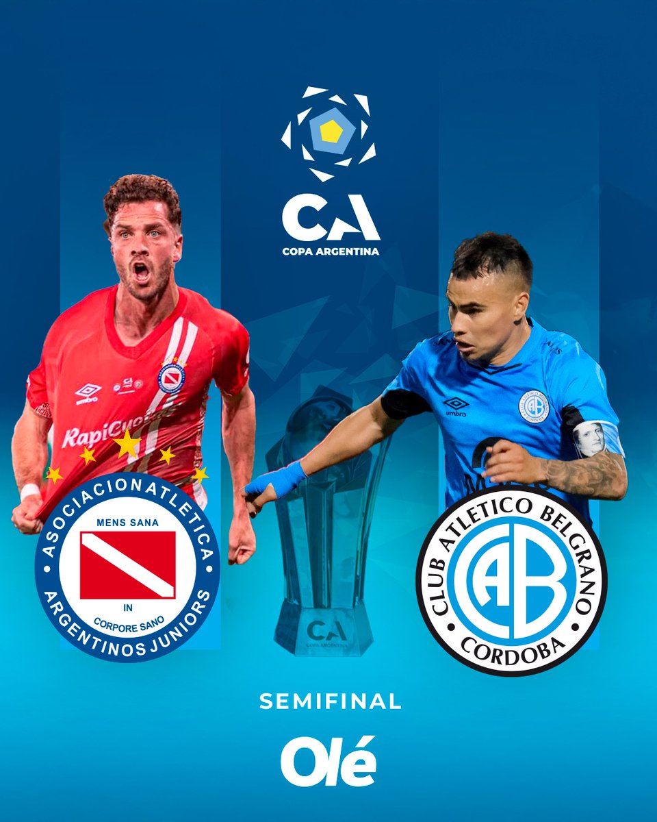 ✅🏆 SEMIFINALES CONFIRMADAS DE COPA ARGENTINA

 Independiente Rivadavia vs. River
Argentinos Jrs. vs. Belgrano