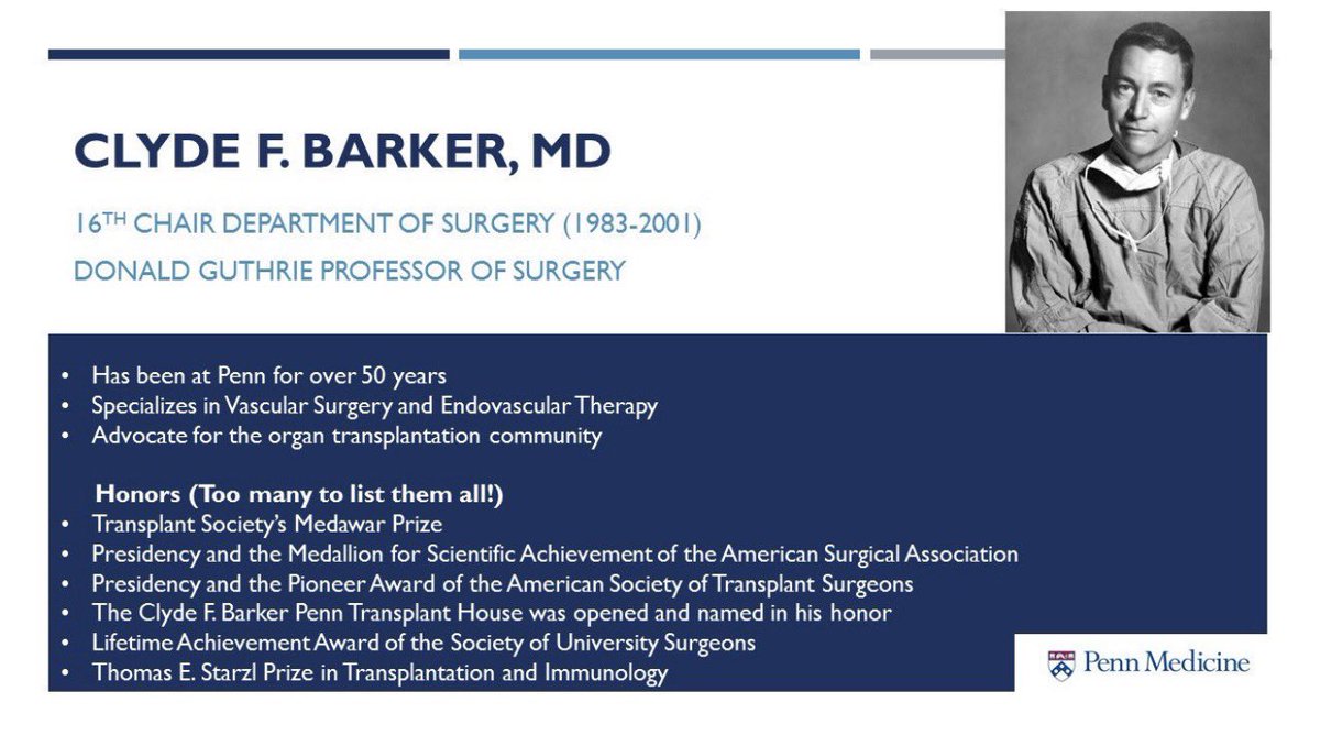 I am very sorry to inform you that Dr. Barker died peacefully this afternoon. He was at home surrounded by his family.
 
He was the John Rhea Barton Professor and Chair from 1983-2001. Dr. Barker inspired several generations of surgeons. He had an amazing life and made