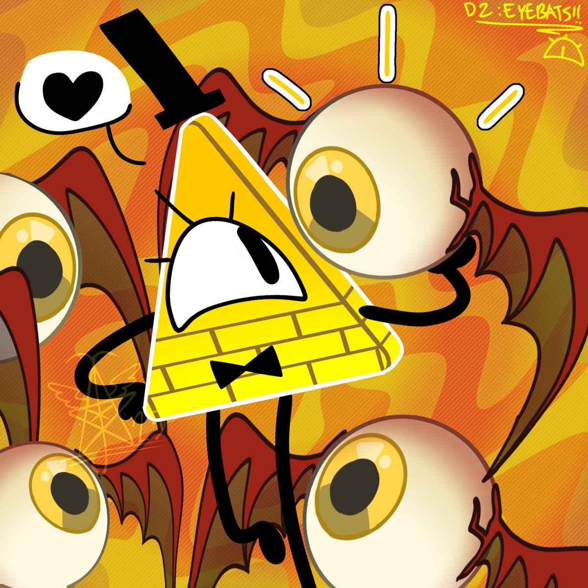 kadenniee's tweet photo. DAY 2 - EYE-BATS!

im aware im a day late, but who cares? HE LOVES HIS EYE-BATS!!!

#Billtober2025 #gravityfalls #billcipher #billcipherart https://t.co/Tv89MD0aZV