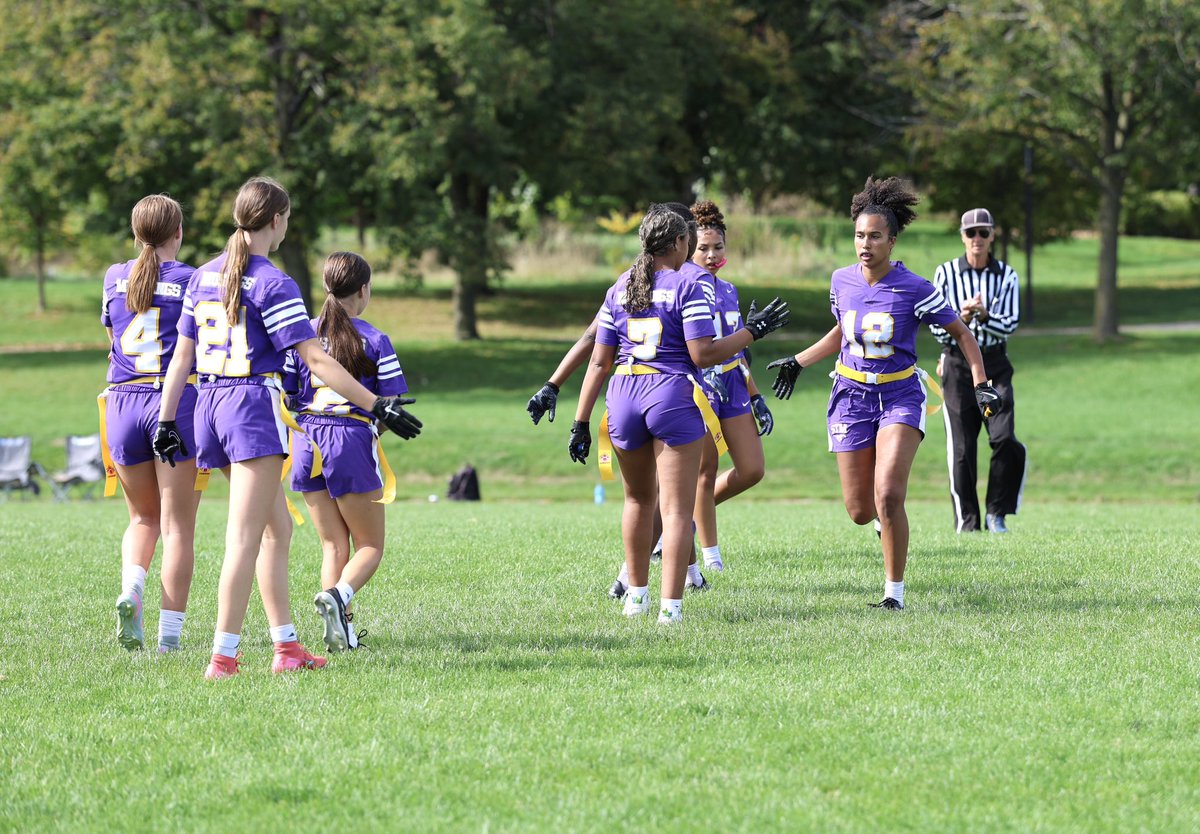Congrats to the Varsity Girls Flag Football team who defeated Gonzaga today!  Keep up the great work, Mustangs 💜💛