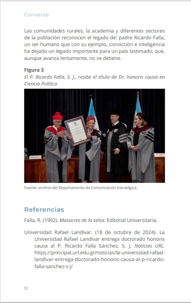 Una de las cosas que más disfruto en la vida es escribir de temas que aportan a comprender una situación, o a la memoria histórica. Esta vez escribí  sobre el legado del padre Ricardo Falla, en la revista académica "Conversa" de <a href="/U_Landivar/">Universidad Rafael Landívar</a>.
 biblioteca.url.edu.gt/revista_conver…