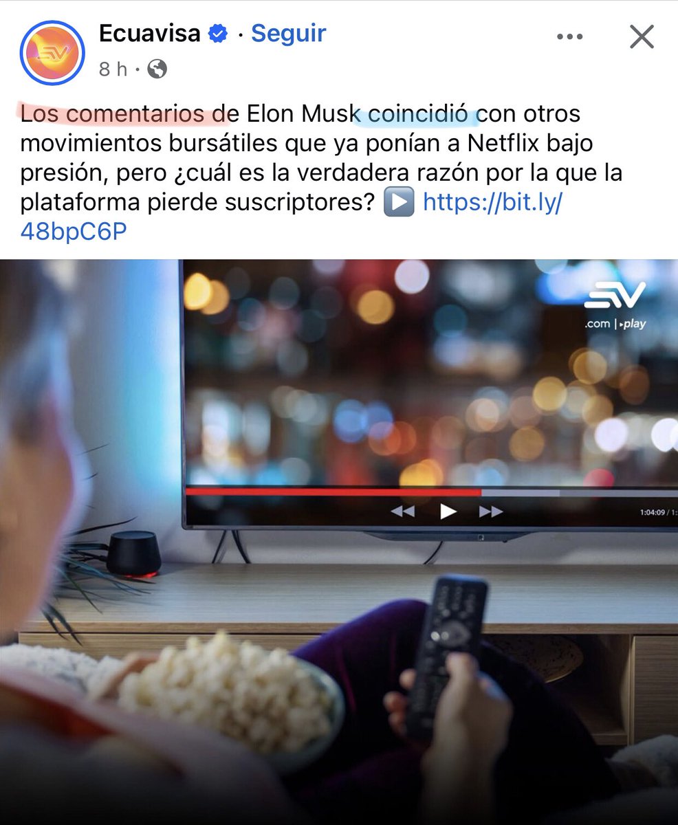 𝐆𝐀𝐙𝐀𝐏𝐎 🔎. Nos envían esta captura de pantalla. Veamos:
📌 Error de concordancia. Debió decir: “Los comentarios de Elon Musk coincidieron con otros (…)”. <a href="/ecuavisa/">Ecuavisa</a> ⬇️⬇️