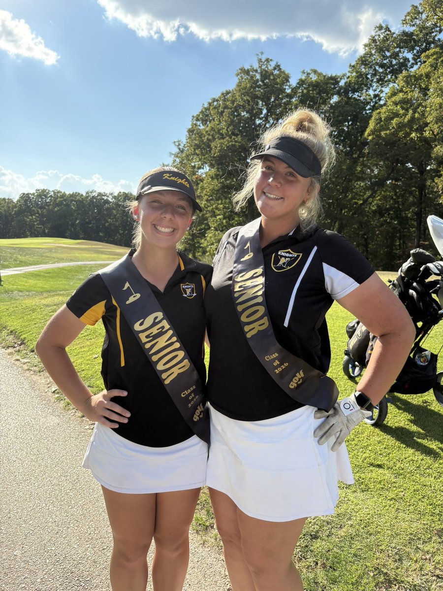 GolfFhn's tweet photo. FHN competed in Senior Knight tonight versus Warrenton in our annual year end Warrenton Scramble. The Knights defeated the Warriors 130-132, lead by the senior pairing of Addyson Brenner and Olivia Graeser. FHN also got strong performances from seniors Harper, Mac, and Rylee. https://t.co/JLagj8F2Sf