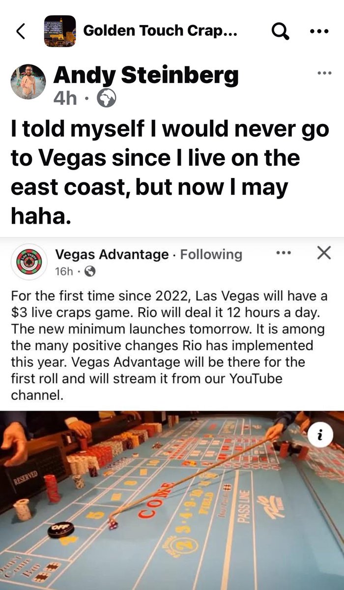 LSB1961LSB's tweet image. Wow what a great idea 
A crap game where people can have fun playing and learning and make a few bucks #Dice #Craps #LasVegas