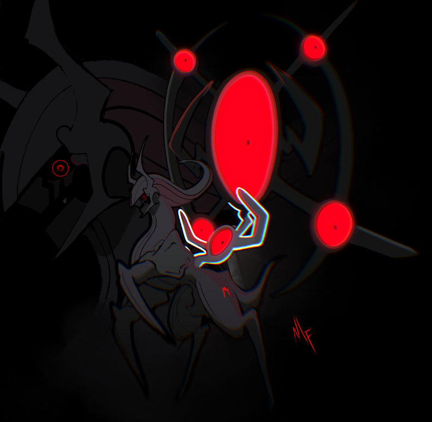 He has fallen further into his anger. 
#Pokemon #Arecus