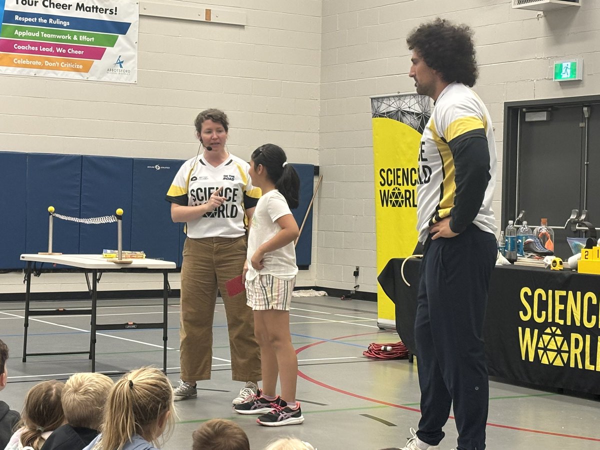 paul_allanson's tweet photo. Science World on the Road gave an amazing presentation at Prince Charles Elementary! Students learned about the Science of Sport. #weareroyals #STEM #AbbySchools https://t.co/soBGIF3apb