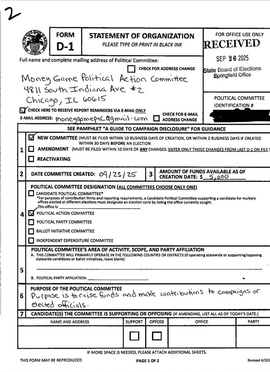 moneygamepac's tweet photo. Money Game Political Action Committee @moneygamepac #MoneyGamePAC #StatementofOrganization Finalized ππ½With the Illinois State Board Of Elections #IllinoisStateBoardofElections @illinoissbe #StateofIllinoisπ₯
#MoneyGamePoliticalActionCommittee
#AllenCEO #CFO #Treasurer #Chicago https://t.co/sn93gA4UMe