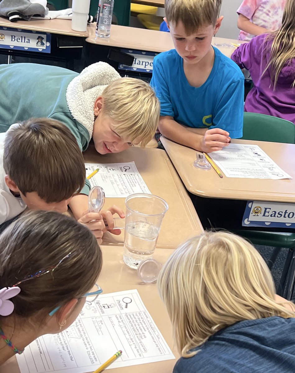 awlsmo's tweet photo. These third graders love being scientists and sharing their ideas with one another. #communicationandcollaboration https://t.co/KMZ9bOgZuY