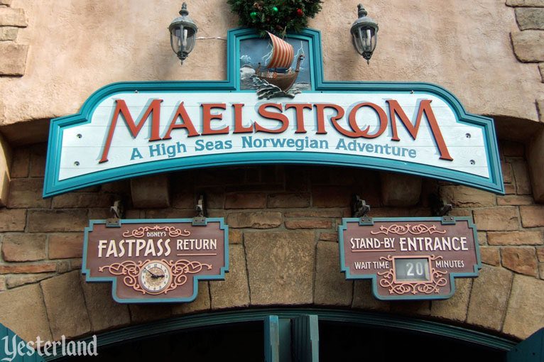 At GotG: Cosmic Rewind, you can find a screen with a storm labeled as a Maelstrom! This is a fairly direct reference to the lost attraction of the same name, but the coordinates point to the Norway Pavilion! The small numbers also refer to Maelstrom’s opening and closing dates!