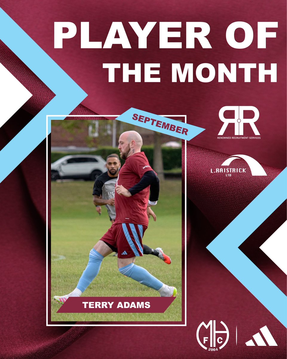 PLAYER OF THE MONTH

Septembers POTM was awarded to recent signing Terry Adams. Terry has been a great addition to the squad and covered multiple positions including GK.

Well Done Terry! 

#UTM | <a href="/Rdslfootball/">Rotherham And District Sunday League</a>