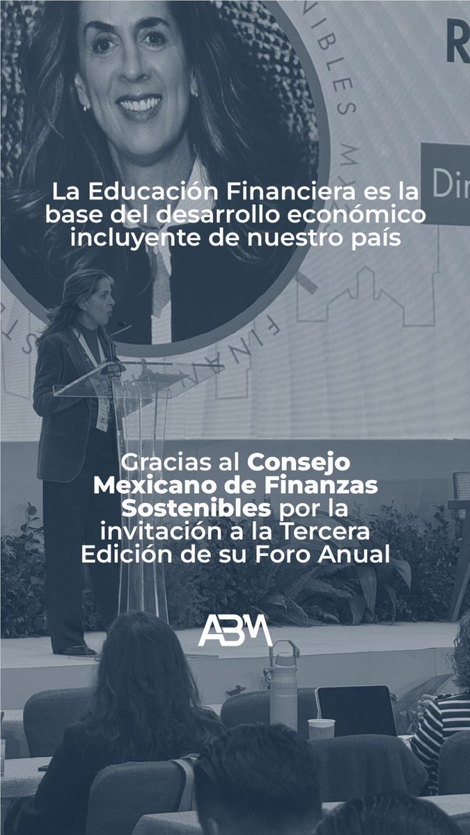 AsocBancosMx's tweet photo. Felicitamos al @CMFSostenibles por el #FSMX25. Regina García Cuéllar @rgarciacuellar, Directora General de la ABM, dio la bienvenida al 2º día destacando la importancia del diálogo público-privado para impulsar la sostenibilidad. 🌱 https://t.co/pAMNxjksde