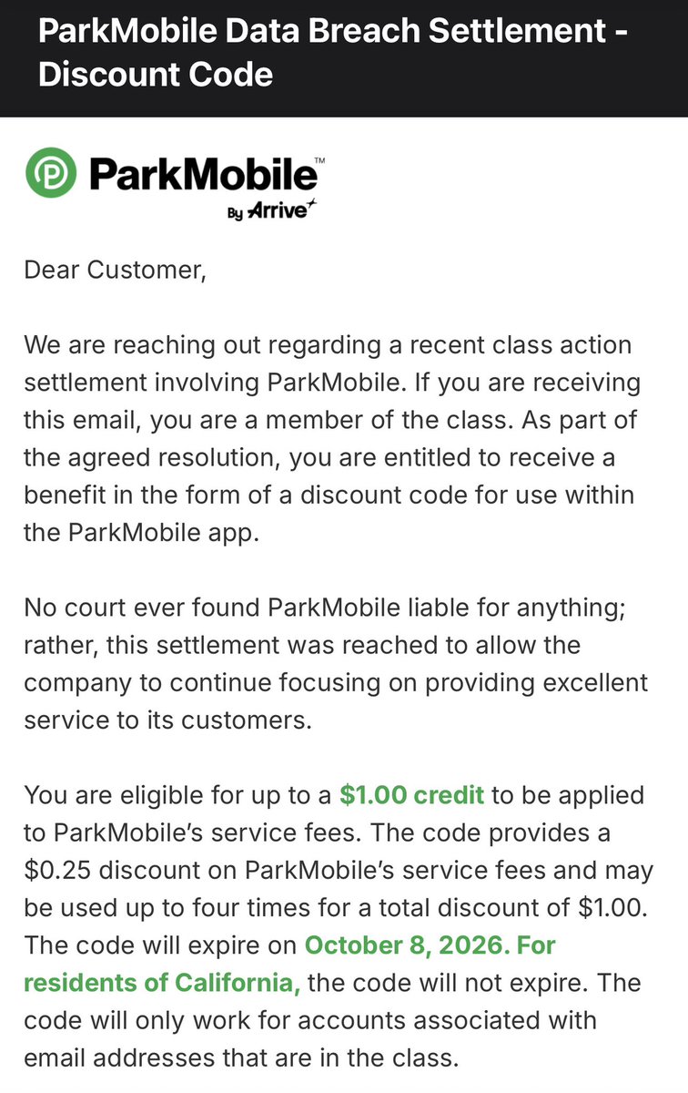 CryptoSources's tweet image. The fact that a data breach by @Parkmobile resulted in a settlement for $1 store credit vested over 1 year shows you how far back in progress we have gone in class actions.
The fact that a judge even approved this is comical.