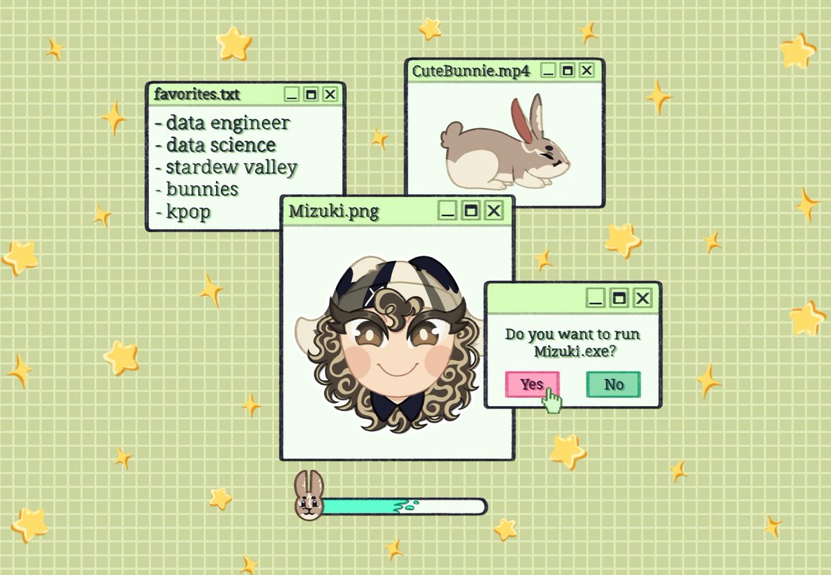 Olá, boas-vindas ao meu perfil!
Eu sou a Mizuki. (*ゝω･*) 🐰✨️

Trabalho na área de dados há 2 anos e meio, e recentemente me tornei Engenheira de Dados Júnior. Também gosto bastante da área de Ciência de Dados e futuramente quero me tornar Engenheira de Machine Learning.