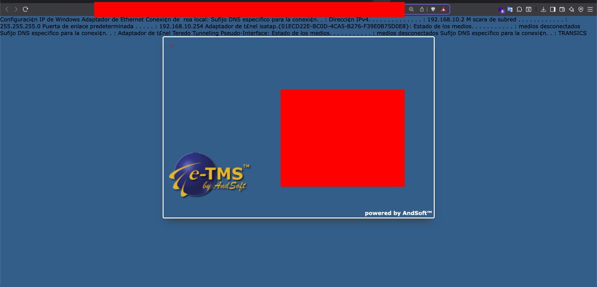 h4x0r_fr34k's tweet image. CVE-2025-59735 : AndSoft e-TMS v25.03 Command Injection