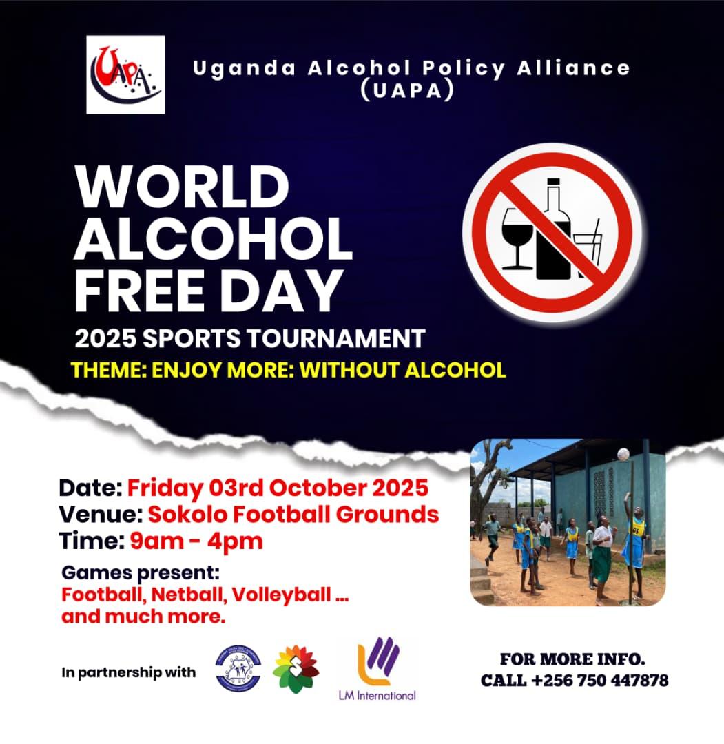 PolicyUganda's tweet photo. What better way to commemorate the World Alcohol-Free Day 2025, than with a whole sports day? 😁

We are choosing to #enjoymore, without alcohol!

Join us, @SokoloFoundatio and @LMIUganda  !

#wafd25 #wafd2025 https://t.co/dwg7jKn9Ju