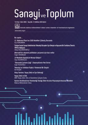 TMMOB Makina Mühendisleri Odası yayını Sanayi ve Toplum’un 12. sayısında, 12. Kalkınma Planı (2024-2028) ve Orta Vadeli Program (2026-2028), Türkiye imalat sanayii sektörlerinin teknoloji düzeylerinin sınıflanması, Türkiye ekonomisi ve sanayisi için alternatif politikalar,