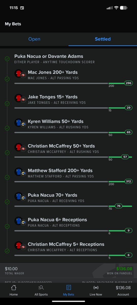 JessAndJake21's tweet photo. @CodyBrownBets mixture of the SGP and 100% hits for the season, let's go Cody!!!! https://t.co/etd5897JhQ