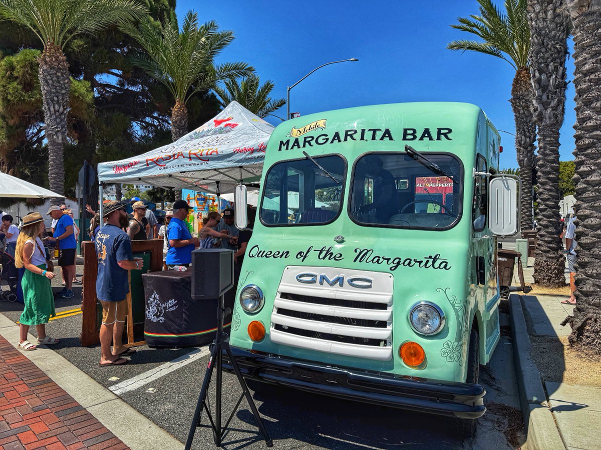 Bar Truck for Wedding at Cabrillo Pavilion. Toast by the ocean with mobile cocktails &amp; expert service in Santa Barbara. Where seaside views meet top-tier drinks #BarTruckforwedding #CabrilloPavilion #SantaBarbaraWedding #WeddingBar #RastaRita
