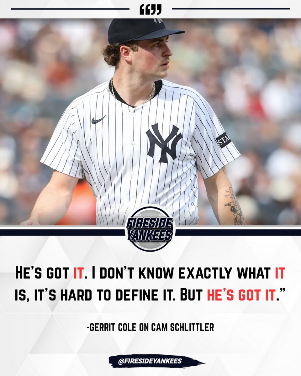 This quote from Gerrit Cole about Cam Schlittler is COLD 🥶 (via <a href="/BryanHoch/">Bryan Hoch ⚾️</a>)