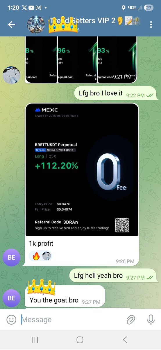 CryptoBdawg's tweet photo. Some customer feedback #VIP #Crypto #BTC #ETH #memecoin #Trading #gains #TrendSetters https://t.co/qjegWoVONt