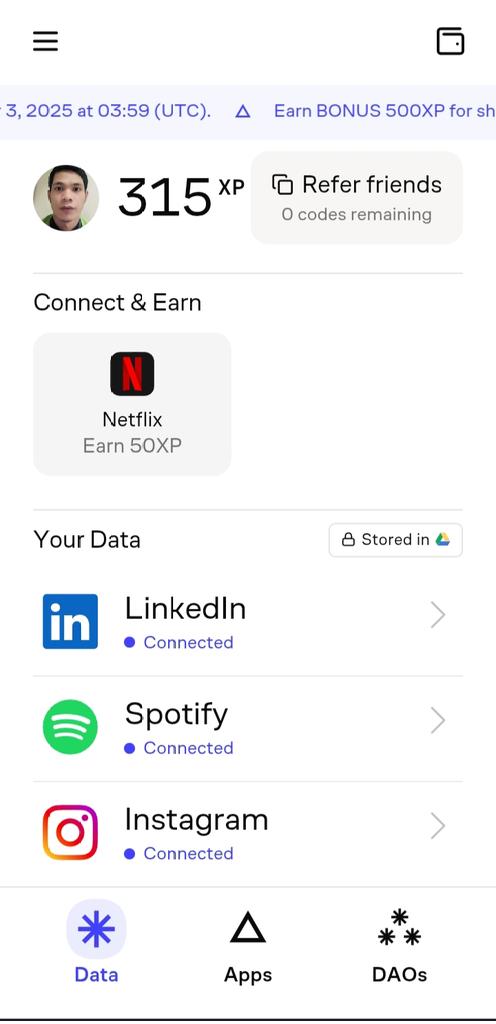 cryptocry23's tweet photo. you can download it from playstore search VANA once you download VANA ask for a code from @VANA users you need a code to get started once you have a code connect social app.. LinkedIn app Spotify app Netflix app Instagram app...
@vana #vanacode #vanathisrinivasan https://t.co/DqoSi3RyHq