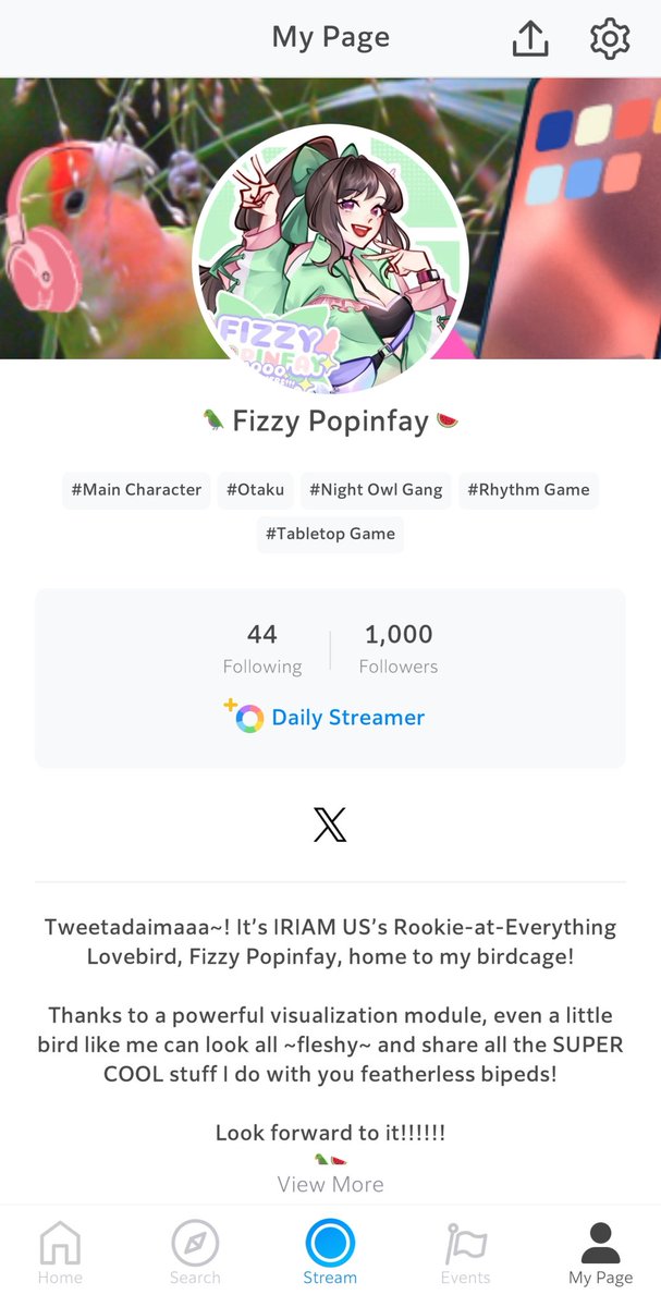 🦜🍉🦜🍉🦜🍉🦜🍉

IT’S OFFICIAL EVERYBIRDIE!!!!

We’ve reached 1000 Tweetmates on IRIAM!! I’m beyond excited and I’m SUPER READY to celebrate together tonight!! 🥳

Thank you all for joining me in the birdcage! 💚🩷💚

Logo: <a href="/pinkybirb/">◜▹Pinkybirb | Logo artist ✨ ON VGEN!</a>
🎨 <a href="/kirpimika/">Zay</a>